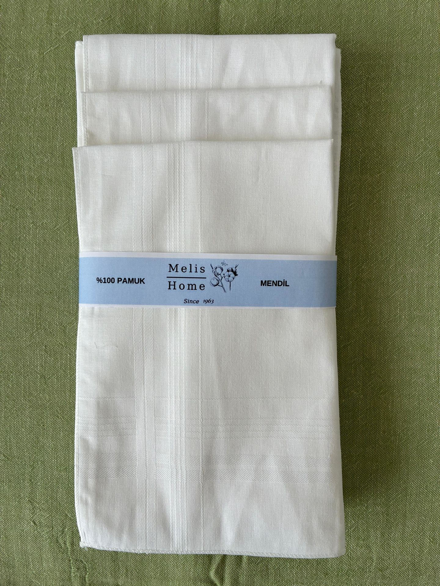 Beyaz Mendil, 12 Adet, %100 Pamuk, 42x42 cm.