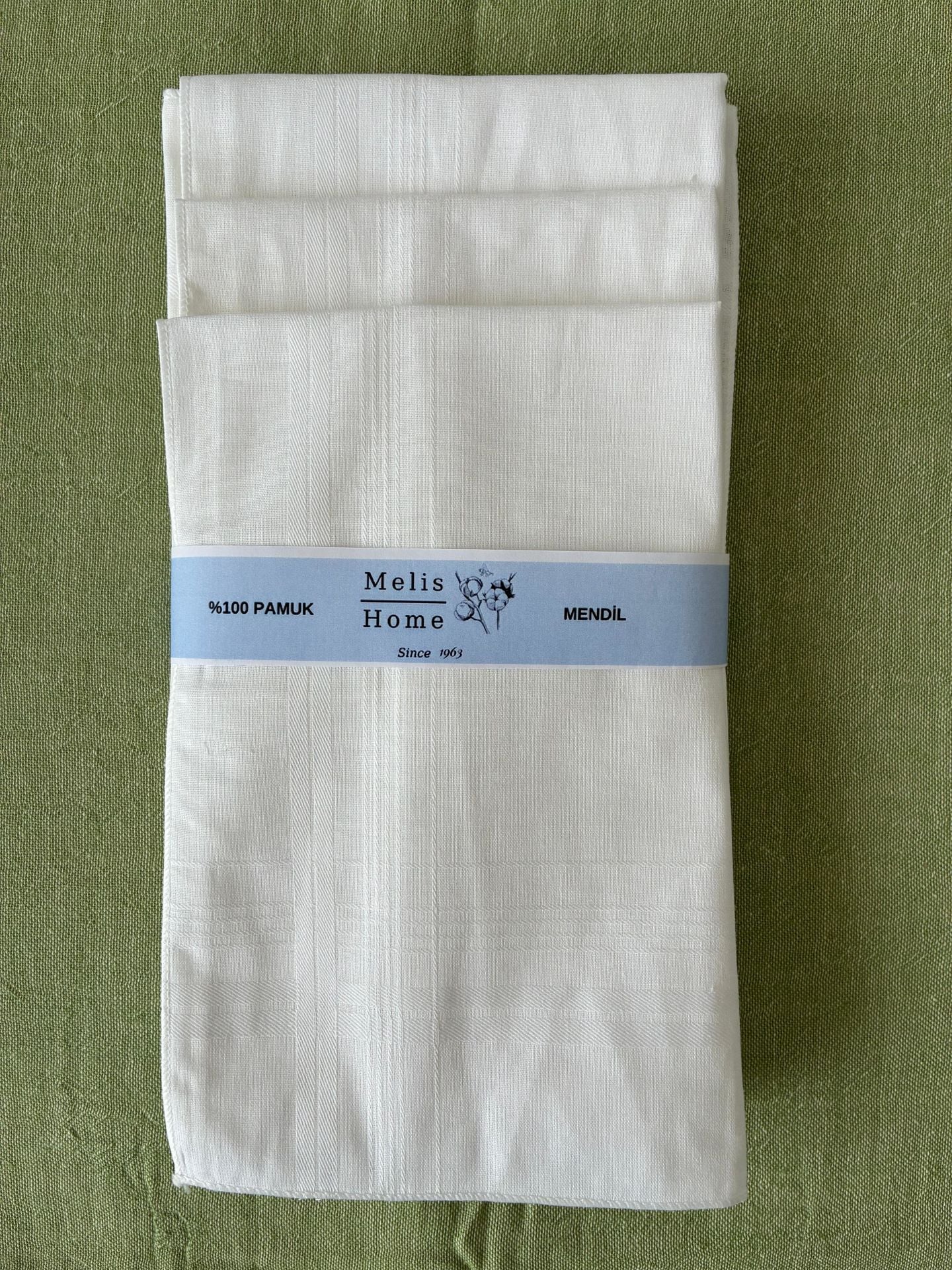 Beyaz Mendil, 12 Adet, %100 Pamuk, 42x42 cm.