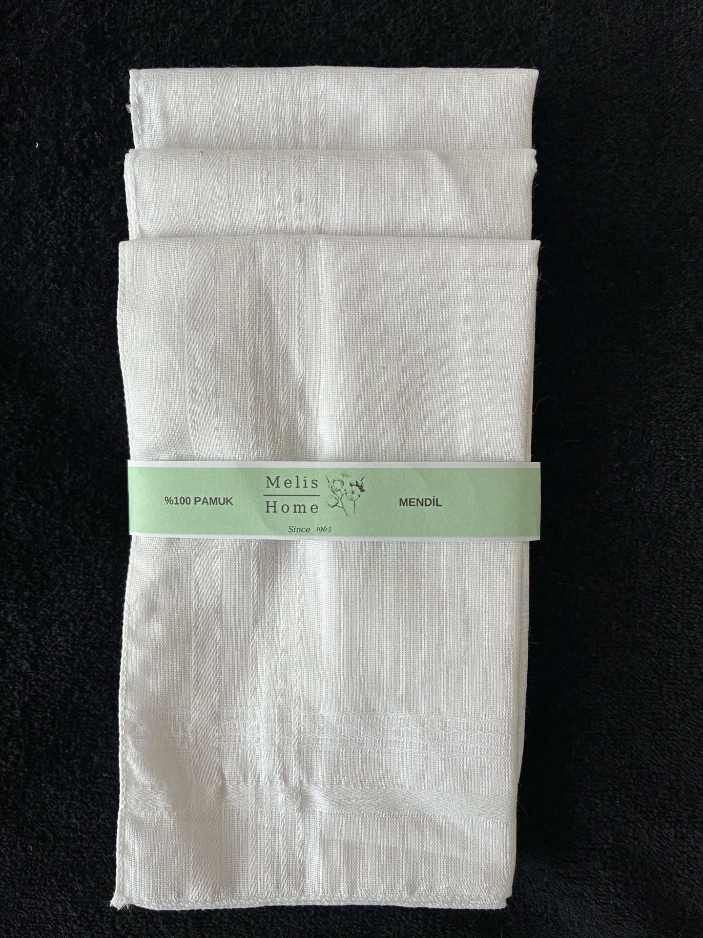 12 Adet, Beyaz Mendil, 36x36 cm %100 Pamuk