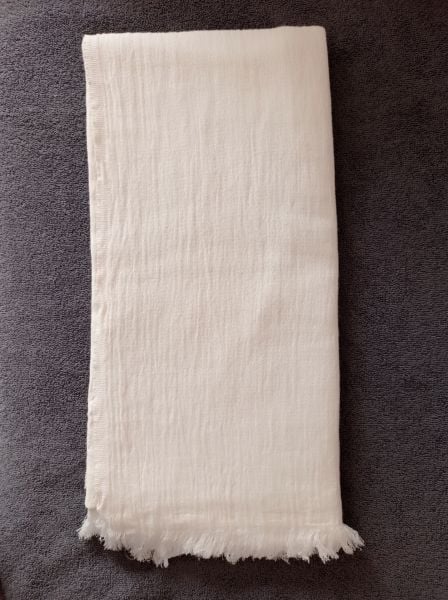 Müslin Peştemal, Natürel Beyaz, 90x180